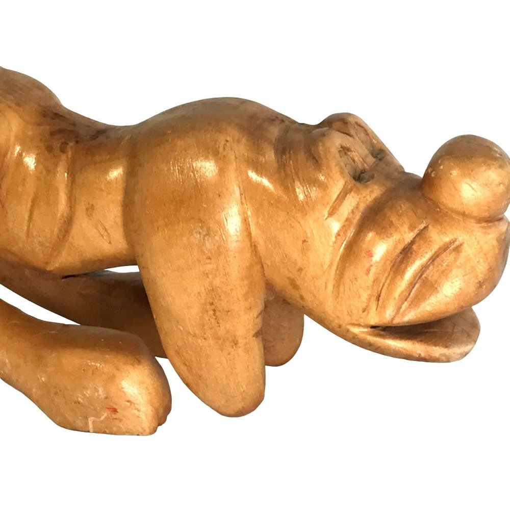 Vintage Hand Carved Wood Hound Dog Folk Art Rustic Primitive MCM 10 in Cabincore - Picture 3 of 9
